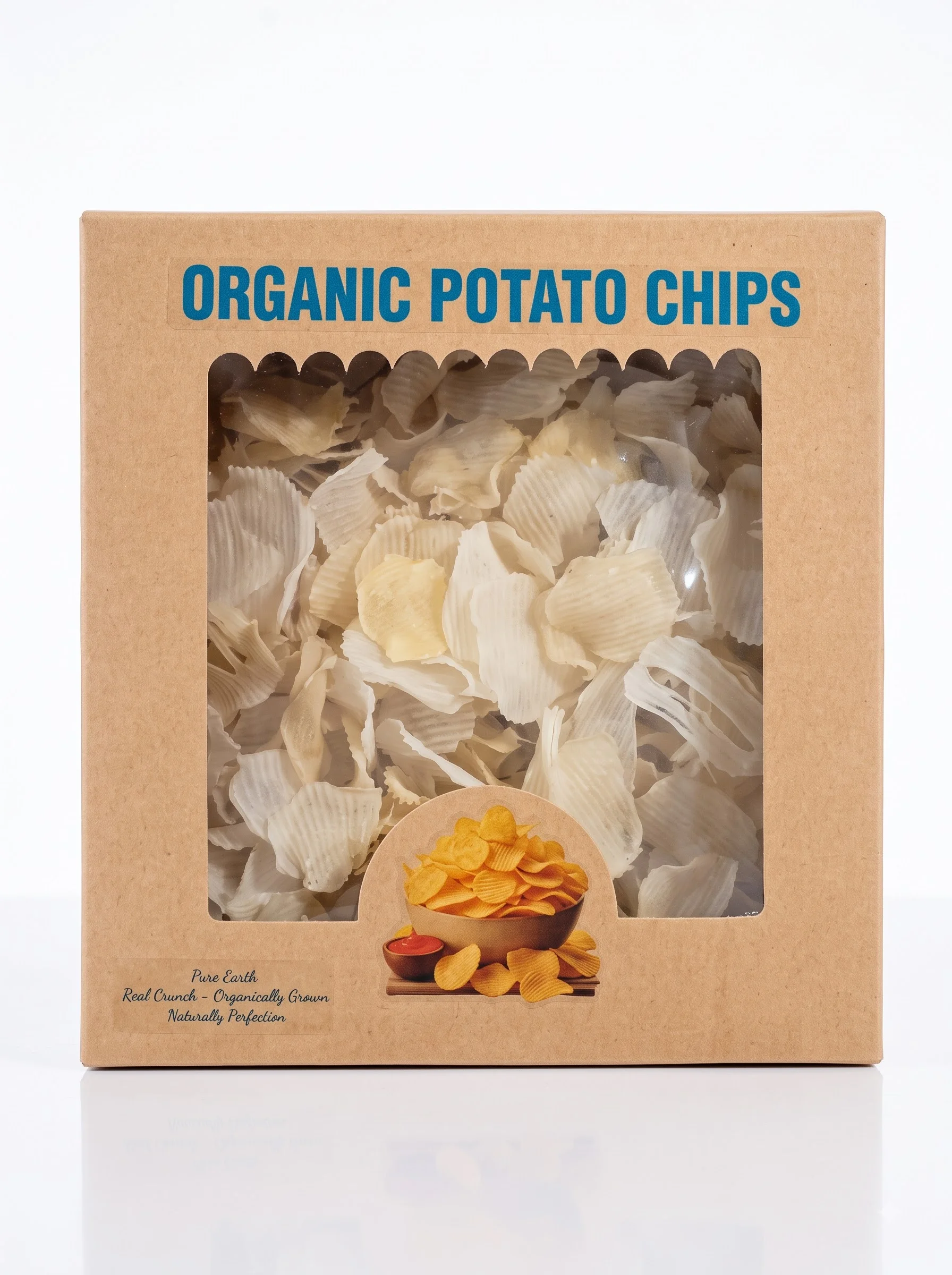 Organic Potato Chips – 500g Pack (250g Simple + 250g Ridged Cut)